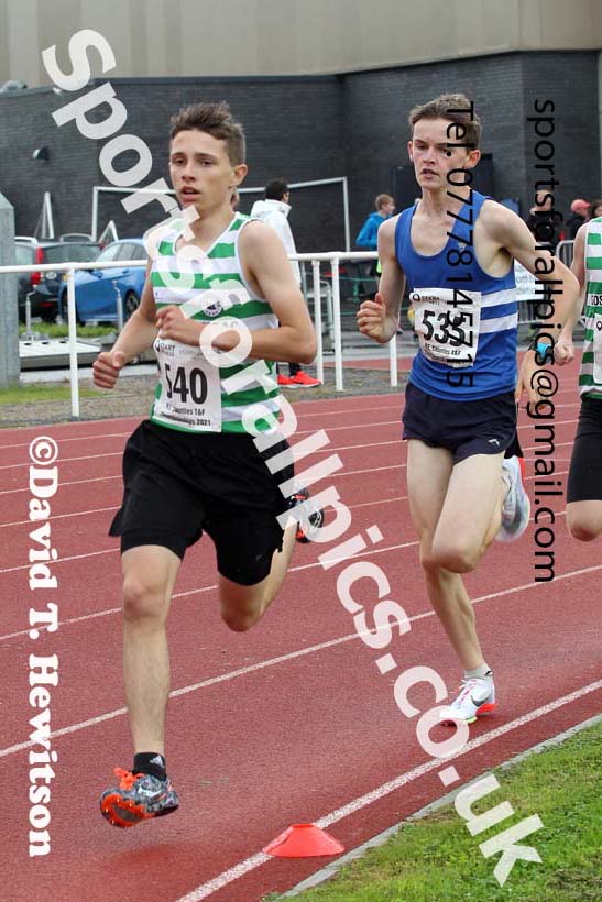 Mens and Boys 1500 metres, 2021 North Eastern Track and Field Champs., Middesbrough. Photo: David T. Hewitson/Sports for All Pics